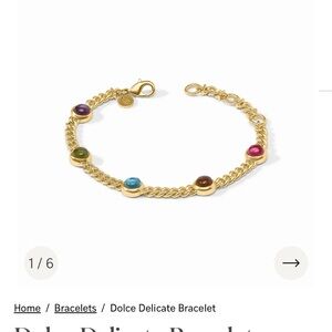 Julie Vos Dolce Delicate Gold Bracelet with Multicolor Stones